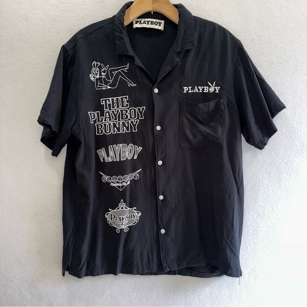 Playboy x PacSun Neon Capital Camp Shirt Short Sleeve Men's Small - Picture 5 of 12
